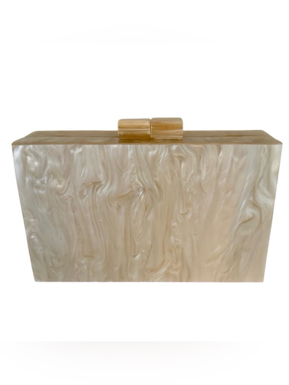 Cream Marble “On The List” Acrylic Box Clutch Purse 🌿